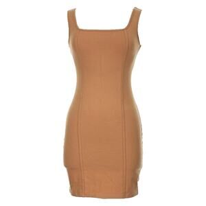 Wild Fable Camel Bodycon Mini Dress Sleeveless Scoop Neck L NWT